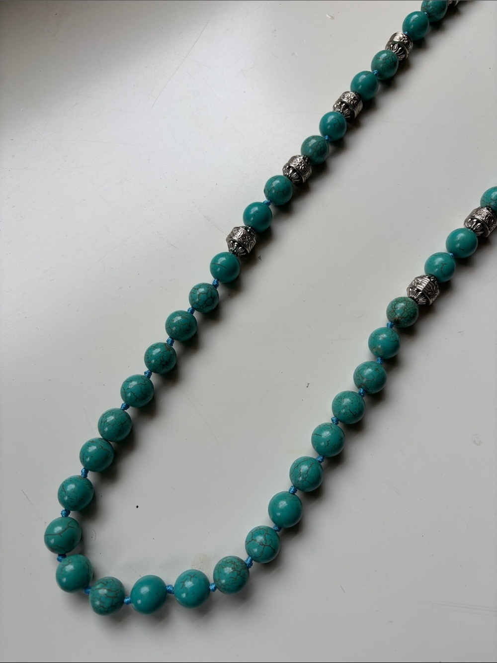 Silver and turquoise handmade Necklace - Picture 5 of 9
